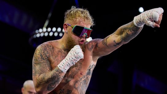 Jake Paul works out for the media Wednesday prior to his bout Saturday in Tampa, Fla., with Mike Perry.