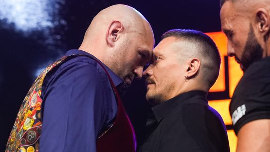 Tyson Fury (L) and Oleksandr Usyk fought twice for the heavyweight title after Turki Alalshikh got them together.