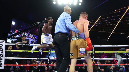 Keyshawn Davis shrugs off contentious fight week with classic performance in fourth-round KO of Denys Berinchyk (boxing)
