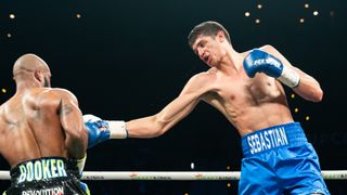 Sebastian Fundora stands tallest among super welterweights after chopping down overmatched Chordale Booker (boxing). Photo by Ryan Hafey/PBC