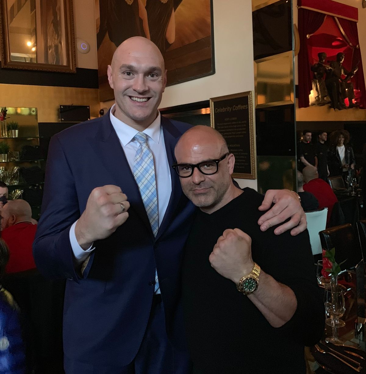 Former heavyweight champion Tyson Fury with Billy Keane (R).