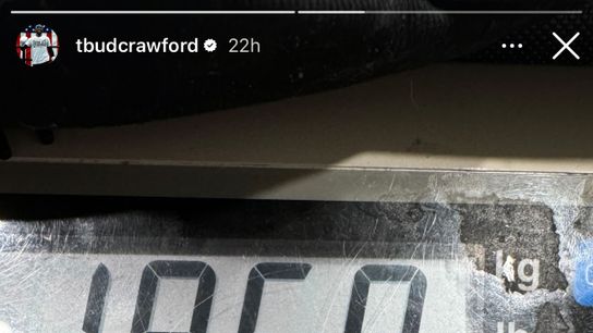 Screenshot from Terence Crawford's Instagram showing his weight Sunday.