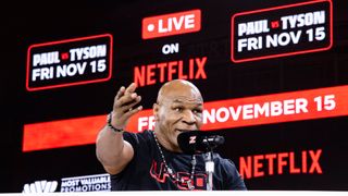 Dodgers didn't call on 58-year-old Greg Maddux in their hour of need, so why does boxing call on 58-year-old Mike Tyson to save it? (Boxing). Photo by Michelle Farsi/Most Valuable Promotions