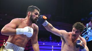 Richard Torrez takes the battle of Olympians with a decision over Guido Vianello, but he still has a long way to go (boxing). Photo by Mikey Williams/Top Rank