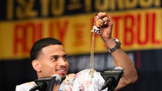 Rolly Romero mocks Isaac Cruz as "small" and "stupid," but he'll have a pitbull in front of him Saturday taken Las Vegas (Boxing). Photo by Ryan Hafey/PBC