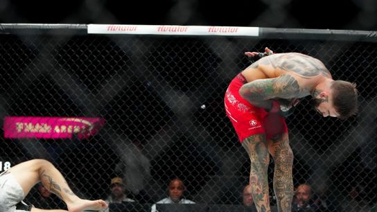 Cody Garbrandt acknowledges the crowd after a first-round stoppage of Brian Kelleher in December.