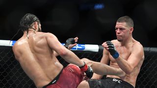 Nate Diaz, Jorge Masvidal to settle differences in boxing in rematch of 2019 'BMF' title bout (Boxing). Photo by Sarah Stier/USA Today Sports