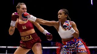 Natasha Jonas slips past Mikaela Mayer with split decision in furious 10-round brawl (Boxing)