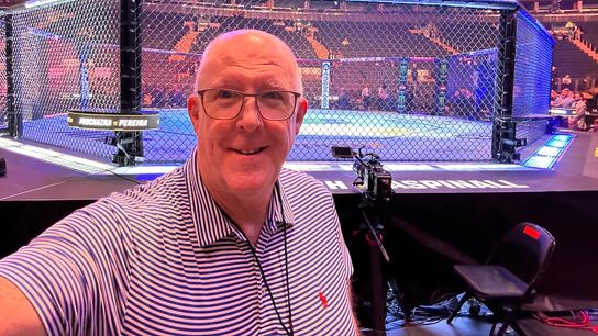 Kevin Iole at Madison Square Garden in New York while covering UFC 295