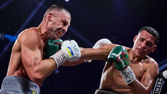 Oleksandr Gvozdyk (L) and David Benavidez battle Saturday for the interim WBC light heavyweight title.