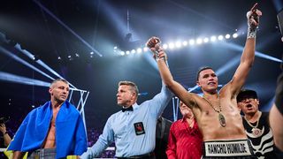 David Benavidez overcomes bevy of injuries, rolls past Oleksandr Gvozdyk to earn the pole position for a shot at Canelo Alvarez taken MGM Grand Garden (Boxing). Photo by Esther Lin/PBC